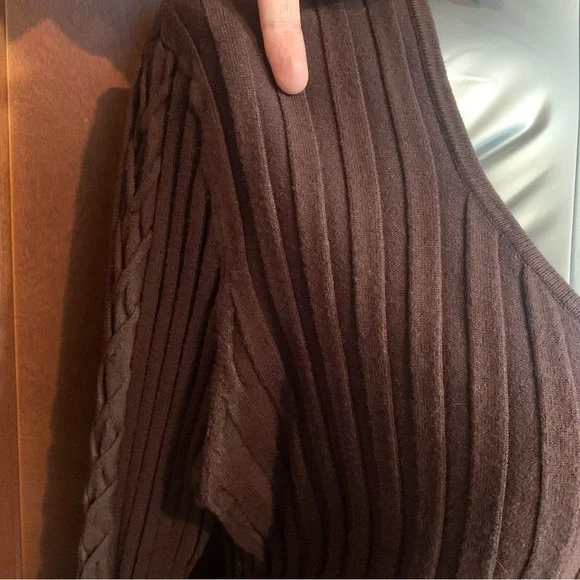 Belldini Chocolate Ribbed Knit Top - Picture 4 of 11